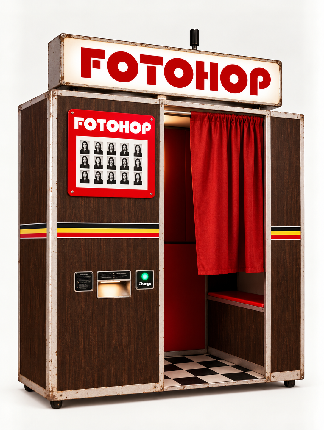 Houten fotohop booth